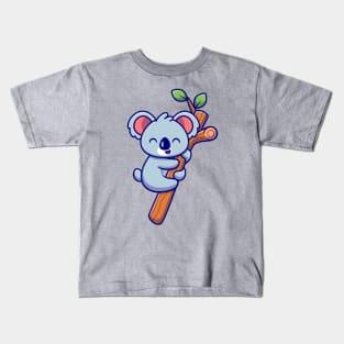 Cute Koala Hanging On Tree Kids T-Shirt